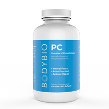 Load image into Gallery viewer, BodyBio PC (Phosphatidylcholine) - 300 SoftGels (1300mg)