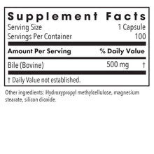 Load image into Gallery viewer, Allergy Research Group -Ox Bile - 100 capsules (500 mg.)

