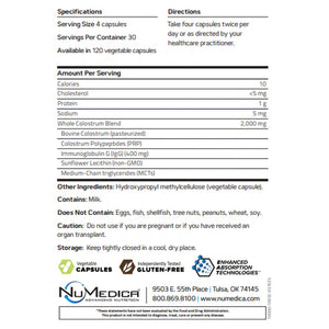 NuMedica - ImmunoG PRP Colostrum - 120 Capsules